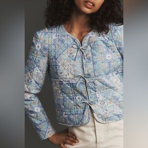 Dolan‎ Left Coast Anthropologie Bow-Front Len Quilted Lady Jacket Blue Small